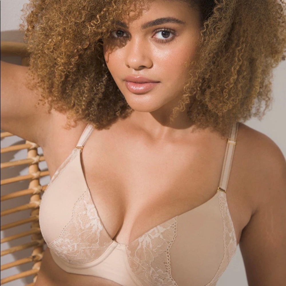 Soma Intimates Perfect Coverage Lace Trimmed  in Warm Amber 38DDD